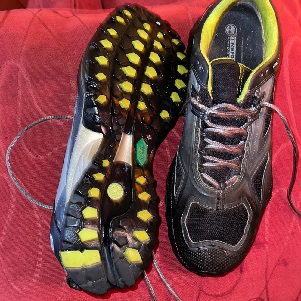 Timberland black/grey/ with neon green trim sneakers size 11